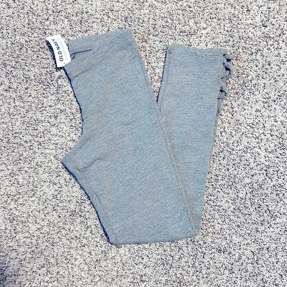 NWT Girls old navy Heather gray leggings with lattice side detail size M (8)